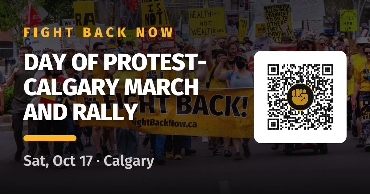 Share card for Day of Protest- Calgary March and Rally