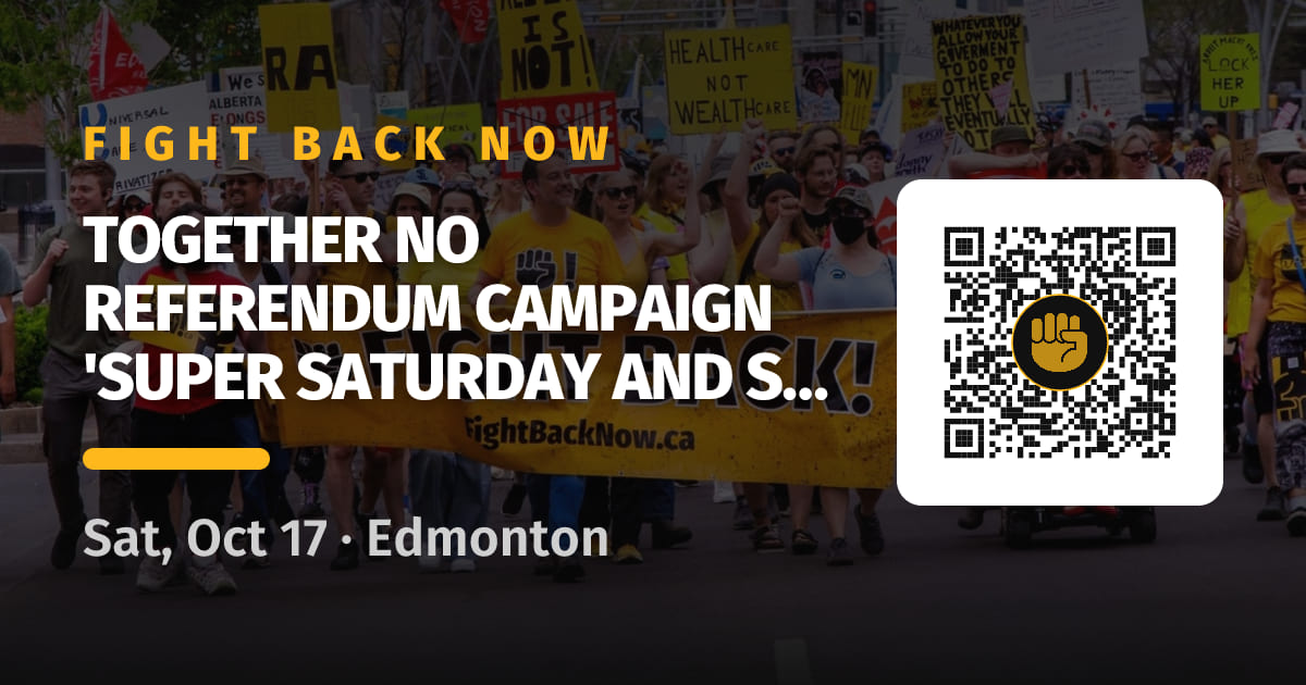 Share card for Together NO referendum campaign 'Super Saturday and Sunday' canvasses!