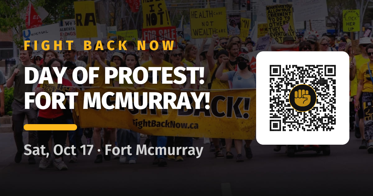 Share card for Day of Protest! Fort McMurray!