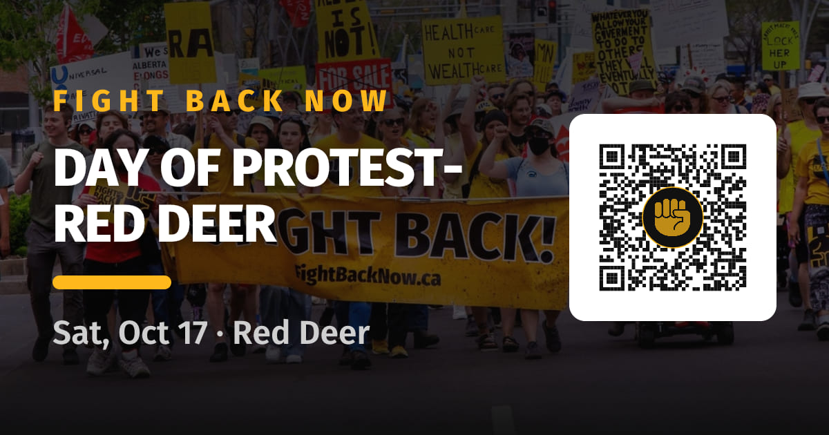 Share card for Day of Protest- Red Deer
