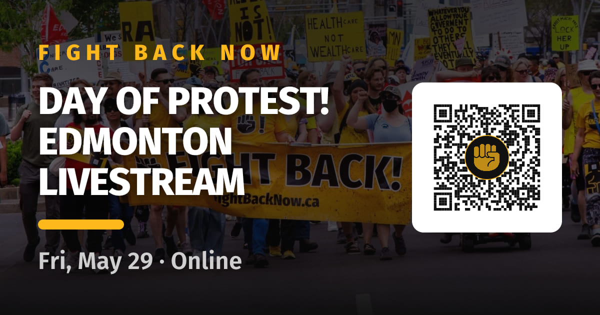 Share card for Day of Protest! Edmonton Livestream